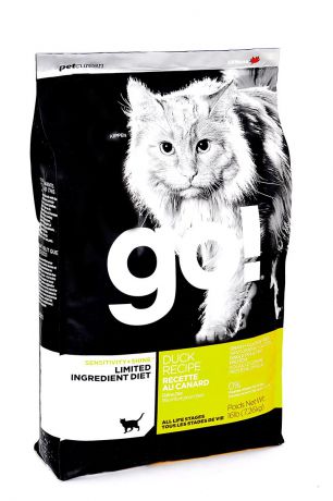 Корм сухой "Go!" для кошек и котят с чувствительным пищеварением, беззерновой, с уткой, 7,26 кг