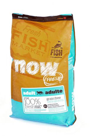 Корм сухой "Now Fresh" для взрослых кошек с чувствительным пищеварением, беззерновой, с форелью и лососем, 7,26 кг