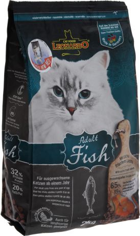 Корм сухой Leonardo "Adult Sensetive" для взрослых кошек от 1 года, на основе морской рыбы и риса, 2 кг