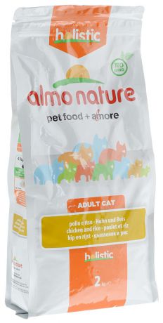 Корм сухой "Almo Nature" для взрослых кошек, с цыпленком и рисом, 2 кг