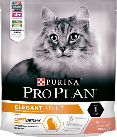 Корм сухой Pro Plan "Derma Plus" для кошек с проблемами кожи и шерсти, с лососем, 400 г