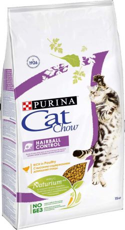 Корм сухой для кошек Cat Chow "Special Care", контроль образования комков шерсти, с домашней птицей, 15 кг