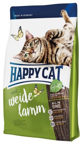 Корм сухой Happy Cat "Adult" для кошек с чувствительным пищеварением, пастбищный ягненок, 4 кг