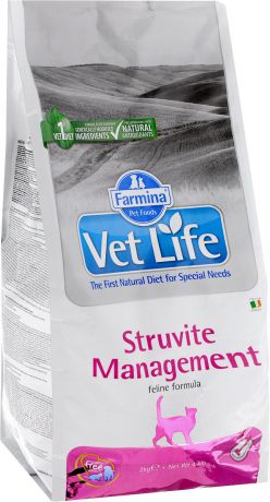 Корм сухой для кошек Farmina "Vet Life", диетический, при рецидивах мочекаменной болезни и идиопатическом цистите, 2 кг