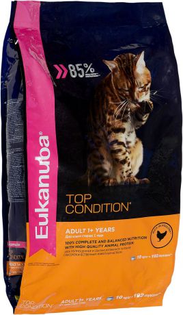 Корм сухой Eukanuba "EUK Cat" для взрослых кошек, с домашней птицей, 10 кг