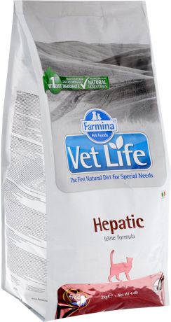 Корм сухой для кошек Farmina "Vet Life", диетический, при хронической печеночной недостаточности, 2 кг