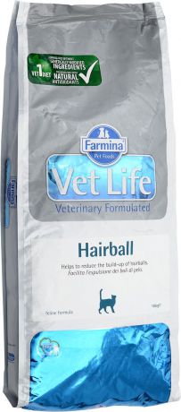 Корм сухой для взрослых кошек Farmina "Vet Life", диетический, для выведения комочков шерсти из кишечника, 10 кг