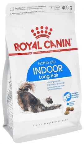 Корм сухой Royal Canin "Indoor Long Hair", для длинношерстных кошек в возрасте от 1 до 7 лет, живущих в помещении, 400 г