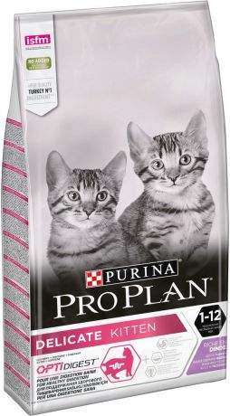 Корм сухой Pro Plan "Optidigest", для котят с чувствивтельным пищеварением и для беременных и кормящих кошек, с индейкой, 10 кг