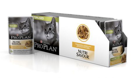 Консервы Pro Plan "Nutri Savour", для стерилизованных кошек, с курицей, 85 г, 24 шт