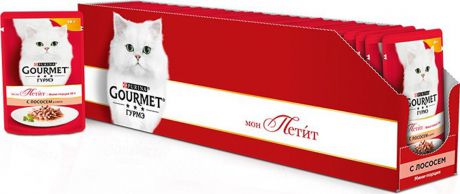 Консервы Gourmet "Mon Petit", для взрослых кошек, с лососем, 50 г, 30 шт