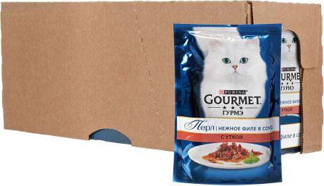 Консервы для кошек Gourmet "Perle", мини-филе с уткой, 85 г, 24 шт