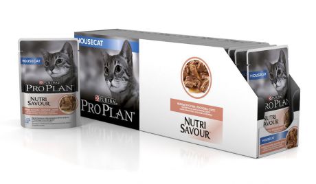 Консервы Pro Plan "Nutri Savour" для домашних кошек, с лососем, 85 г, 24 шт