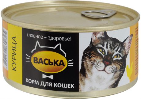 Консервы для кошек "Васька", для профилактики моче-каменных болезней, курица, 325 г