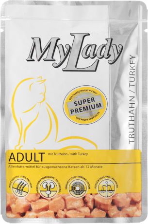 Корм консервированный Dr. Alders "My Lady. Premium Adult" для взрослых кошек, с индейкой, 85 г