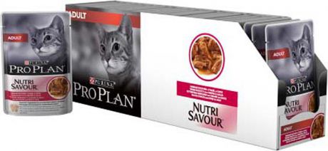 Консервы "Pro Plan", для взрослых кошек, с уткой в соусе, 24 шт x 85 г
