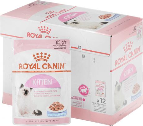 Консервы Royal Canin "Kitten Instinctive", для котят с 4 до 12 месяцев, мелкие кусочки в желе, 85 г, 12 шт