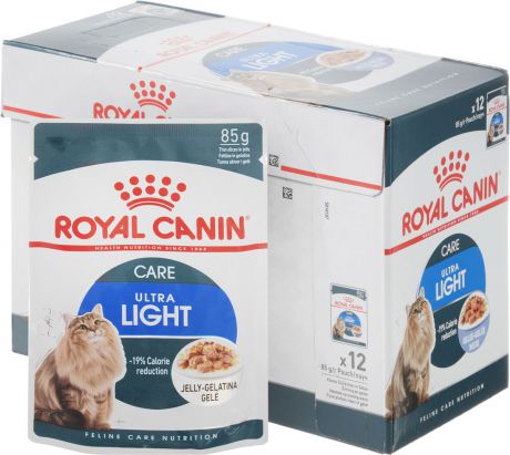 Консервы Royal Canin "Ultra Light", для кошек, склонных к полноте, мелкие кусочки в желе, 85 г, 12 шт