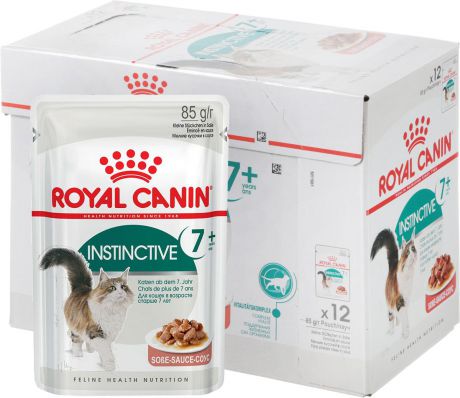 Консервы Royal Canin "Instinctive +7", для кошек старше 7 лет, мелкие кусочки в соусе, 85 г, 12 шт