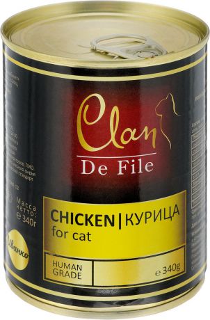Консервы для кошек Clan "De File", с курицей, 340 г
