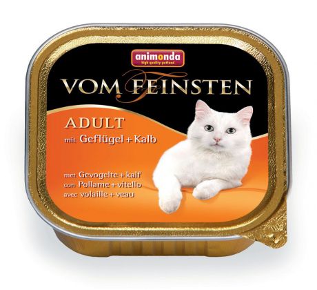 Консервы Animonda "Vom Feinsten" для взрослых кошек, с домашней птицей и телятиной, 100 г