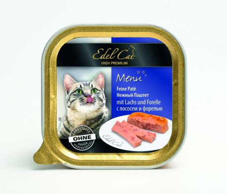 Консервы для кошек "Edel Cat", паштет с лососем и форелью, 100 г