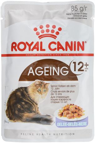 Консервы Royal Canin "Ageing +12", для кошек старше 12 лет, мелкие кусочки в желе, 85 г