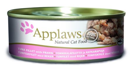 Консервы "Applaws", для кошек, с филе тунца и креветками, 156 г