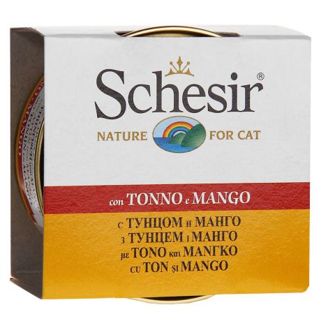 Консервы для кошек "Schesir", с тунцом и манго, 75 г