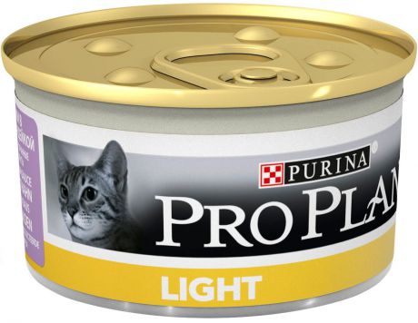 Консервы для кошек Pro Plan "Light", низкокалорийные, с индейкой, 85 г