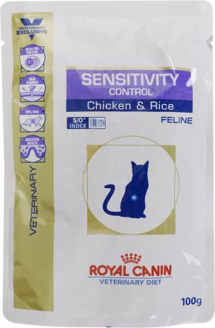 Консервы Royal Canin "Sensitiviti Control" для кошек с пищевой непереносимотью, курица и рис, 100 г