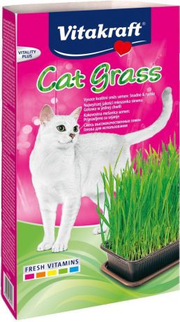 Смесь для проращивания свежей травы "Vitakraft", для кошек, лоток, 120 г