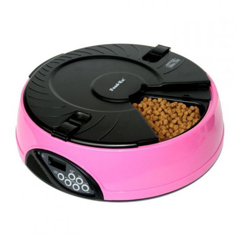Автоматическая кормушка "Feed-Ex", на 6 кормлений, цвет: розовый