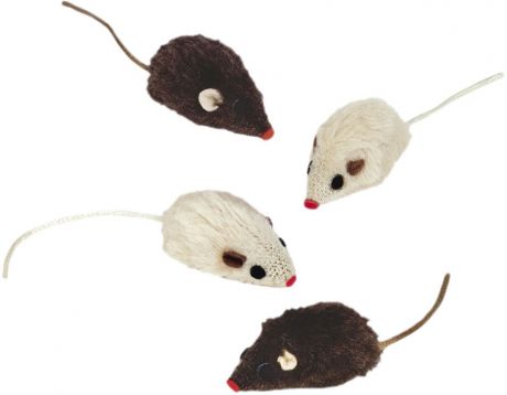 Набор игрушек для животных Nobby "Мышка", с запахом кошачьей мяты, 4 шт. 66920