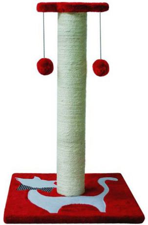 Когтеточка "Уют", сизалевая, с двумя игрушками, 38 х 38 х 58 см