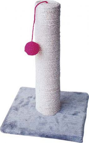 Когтеточка-столбик "Уют", сизаль, на подставке с игрушкой, 30 х 30 х 42 см