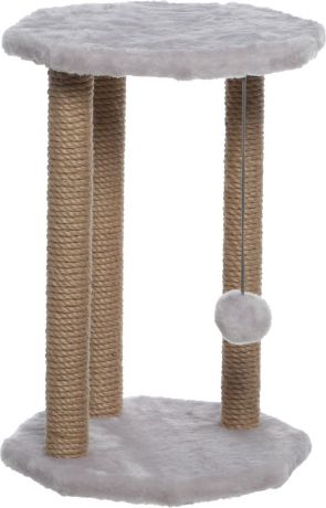 Когтеточка "Велес", с игрушкой, цвет: серый, 35 х 35 х 50 см