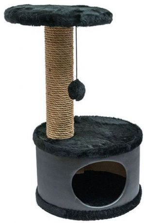 Домик-когтеточка Дарэлл "Конфетти", круглый, цвет: черный, 37 х 37 х 73 см