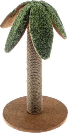 Когтеточка Неженка "Пальма", цвет: коричневый, зеленый, 32 х 32 х 58 см