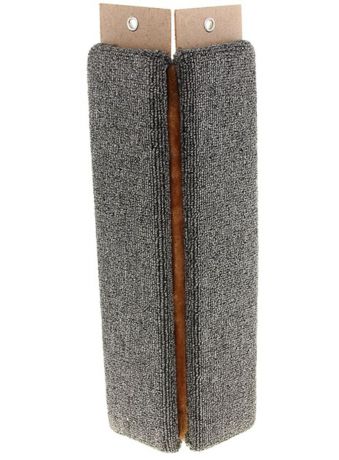 Когтеточка "Меридиан", настенная, угловая, цвет: коричневый, светло-коричневый, черный, длина 55 см