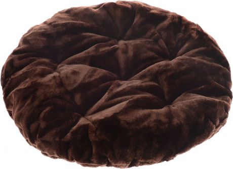 Лежак для животных ЗооМарк "Лаваш", цвет: темно-коричневый, диаметр 60 см