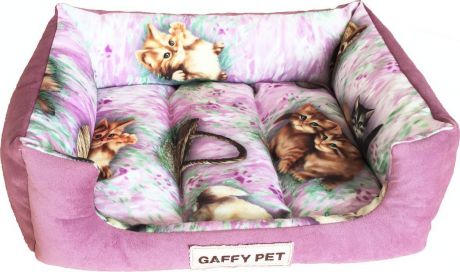 Лежак для животных Gaffy Pet "Pets", цвет: розовый, 55 х 45 х 16 см