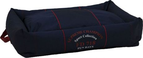 Лежак с бортами FunDays "Спорт", цвет: синий, 15 x 45 x 55 см
