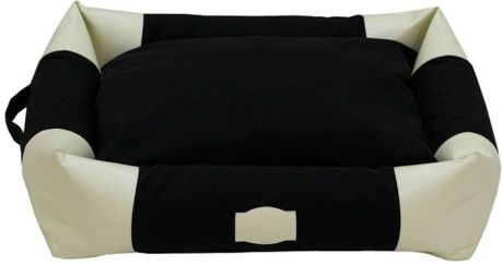 Лежак с бортами "FunDays", цвет: черный, бежевый, 15 x 45 x 55 см