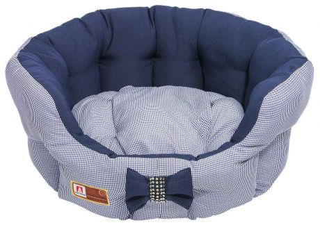 Лежак для собак и кошек Зоогурман "Каприз", цвет: синий, диаметр 45 см