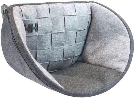 Лежак для животных Happy House "Felt", на радиатор, цвет: серый, 48 х 30 х 30 см