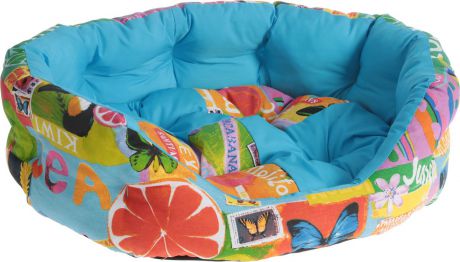 Лежак для животных Happy Puppy "Фреш", цвет: мультиколор, голубой. SHP-180001-1