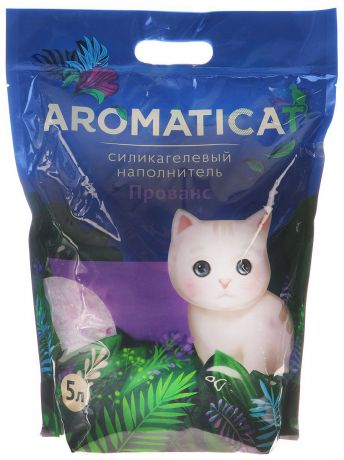 Наполнитель для кошачьего туалета Aromaticat "Прованс", силикагелевый, с ароматом лаванды, 5 л