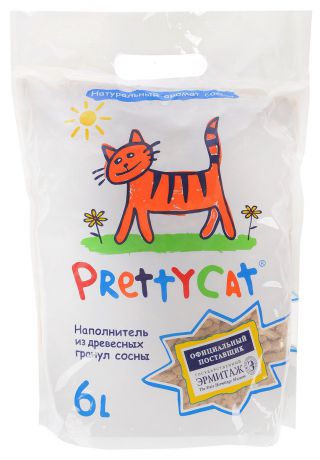 Наполнитель для кошачьих туалетов PrettyCat "Wood Granules", древесный, 6 л