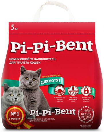 Наполнитель для кошачьего туалета "Pi-Pi-Bent", комкующийся, 5 кг